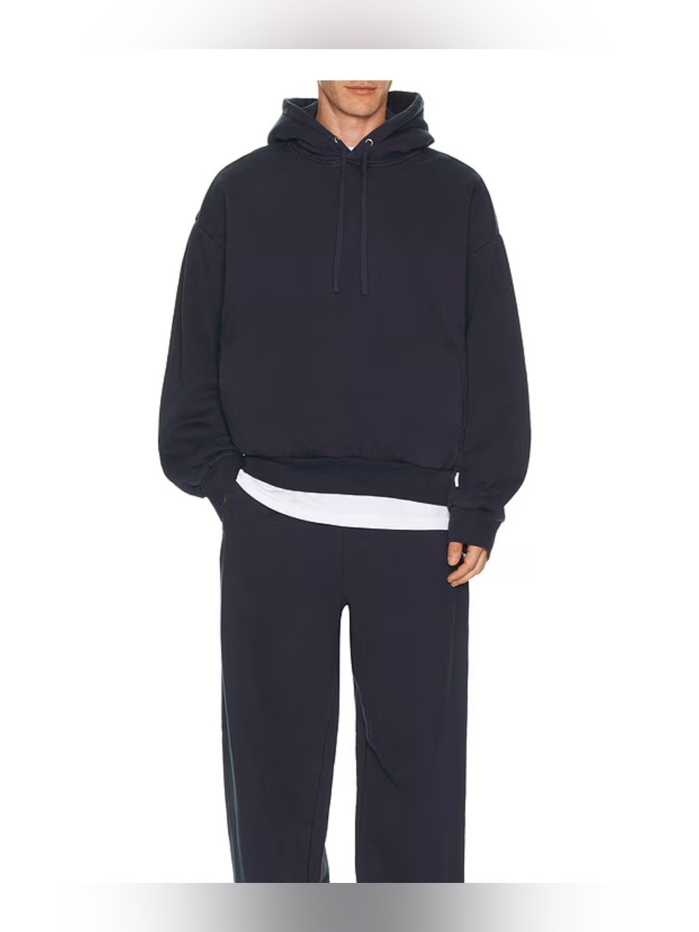 SKIMS HEAVY FLEECE HOODIE STYLE: PL-PLO-8699M COLOR: NAVY SIZE: M @